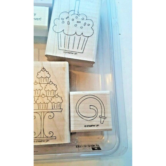 Crazy For Cupcakes Retired Stampin' Up! Stamp Set Balloon Party Birthday - Picture 5 of 8